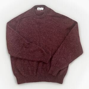 Jockey Vintage Men’s 100% Pure New Wool Pullover Maroon Sweater Size XL
